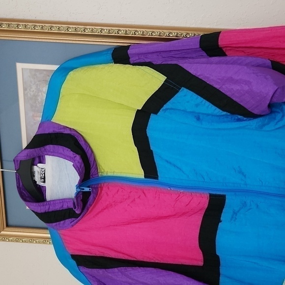 Vintage 80's Mureli Jacket Retro Colorblock Rockabilly 90s - Picture 2 of 12